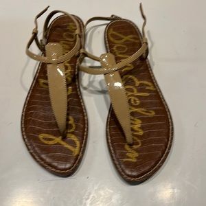 Size 11.5 thong patent leather sandals